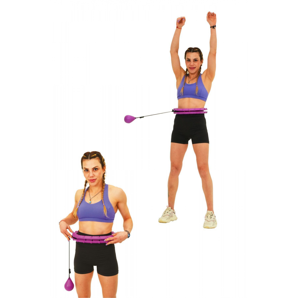 Masajlı Hula Hoop Egzersiz Halkası - Egzersiz Çemberi - Bel Bölgesi Ayarlanabilir - Hulahop