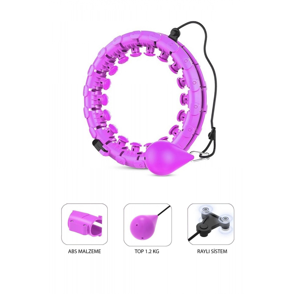 Masajlı Hula Hoop Egzersiz Halkası - Egzersiz Çemberi - Bel Bölgesi Ayarlanabilir - Hulahop