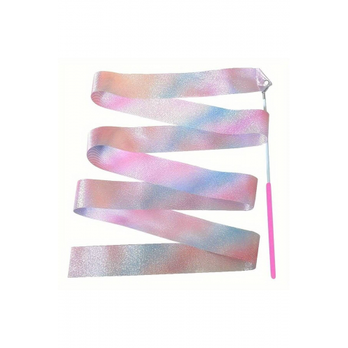 Işıltılı Parıltılı Balerin Dans Kurdelesi 2 Metre Yaylı Uç - Jimnastik Ve Bale Döndürme Sopası