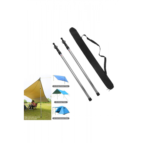 Kamp Direği 2 Adet Alüminyum Alaşımlı Çadır Tente Kamp Gölgelik Ayarlanabilir 230 cm