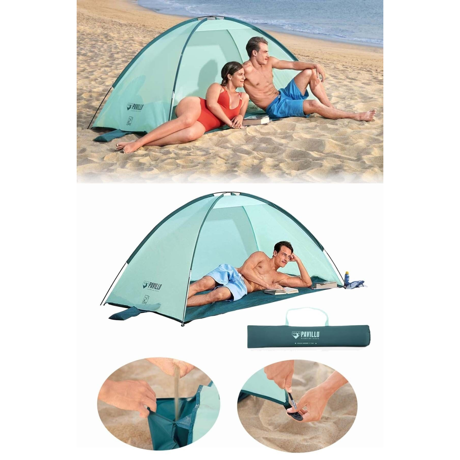 Plaj Güneşliği Plaj Çadırı Tente Gölgelik Çantalı 120x200cm Hb021-1