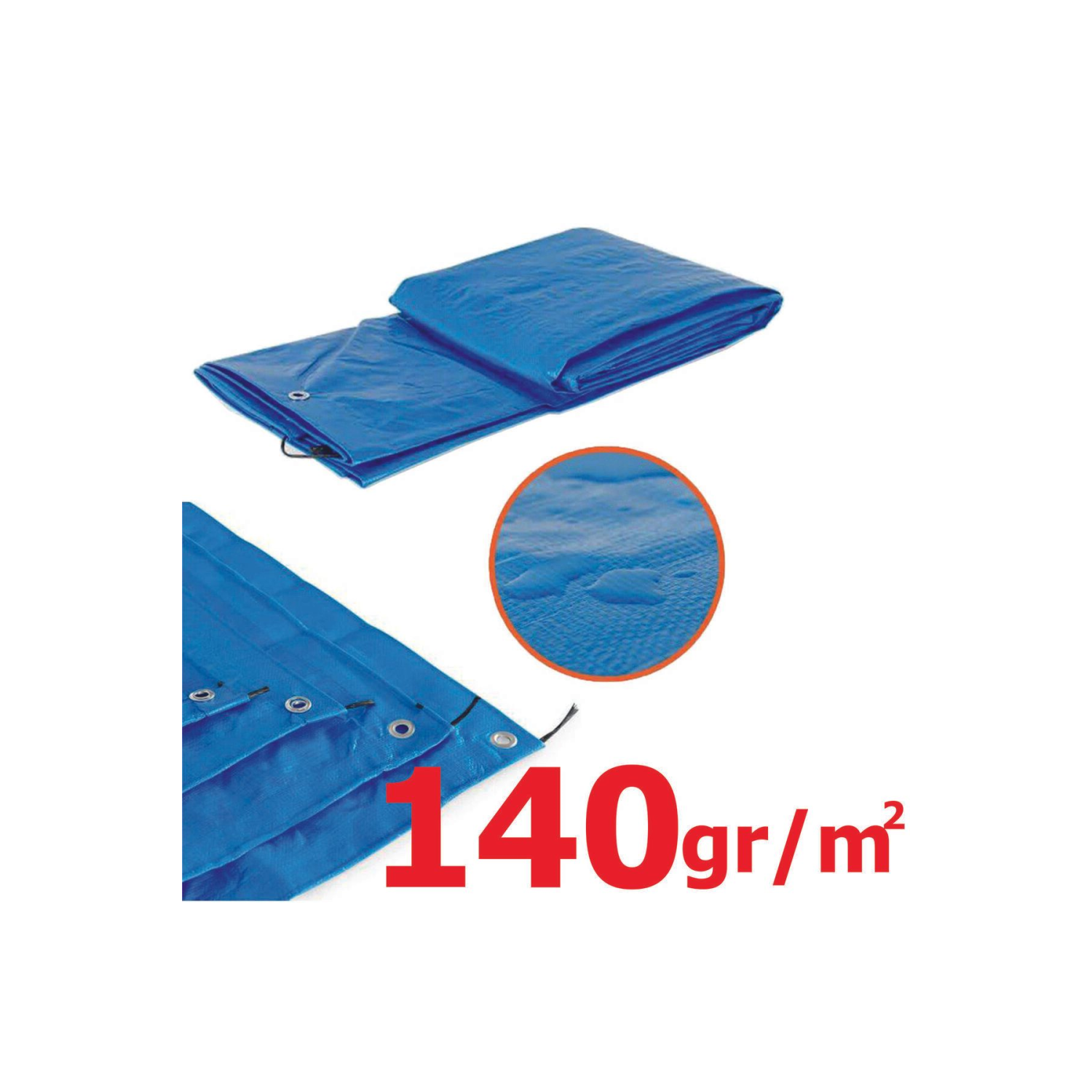 4x4 Metre Mavi Su Geçirmez Pullu Çadır Branda Tente Yağmurluk Gölgelik Mavi