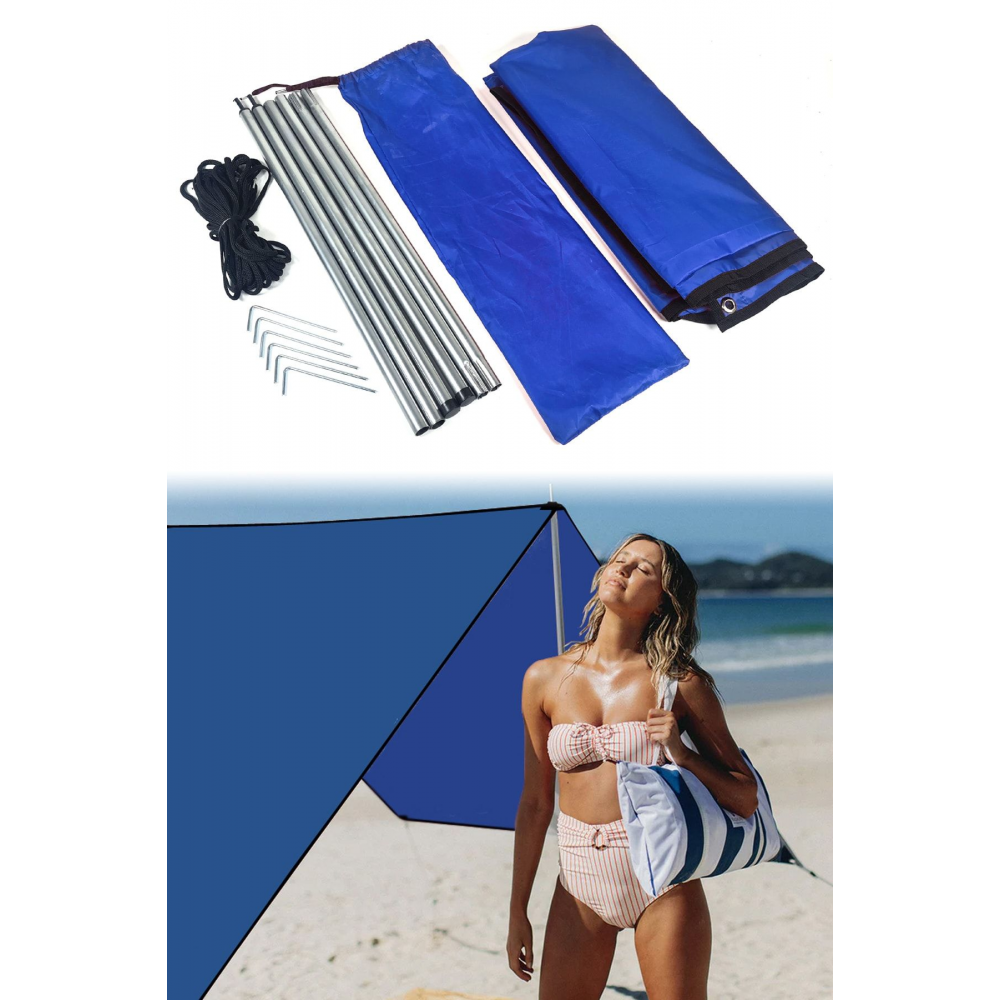 Kamp Araç Yan Tente Gölgelik Plaj Güneşlik Piknik Plaj Çadırı 150x300cm Çantalı FC012R