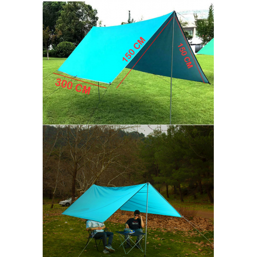 Visor Kamp Plaj Gölgelik Tente Piknik Plaj Şemsiyesi Çadır 300 X 300 cm Kamp Güneşlik Şemsiye