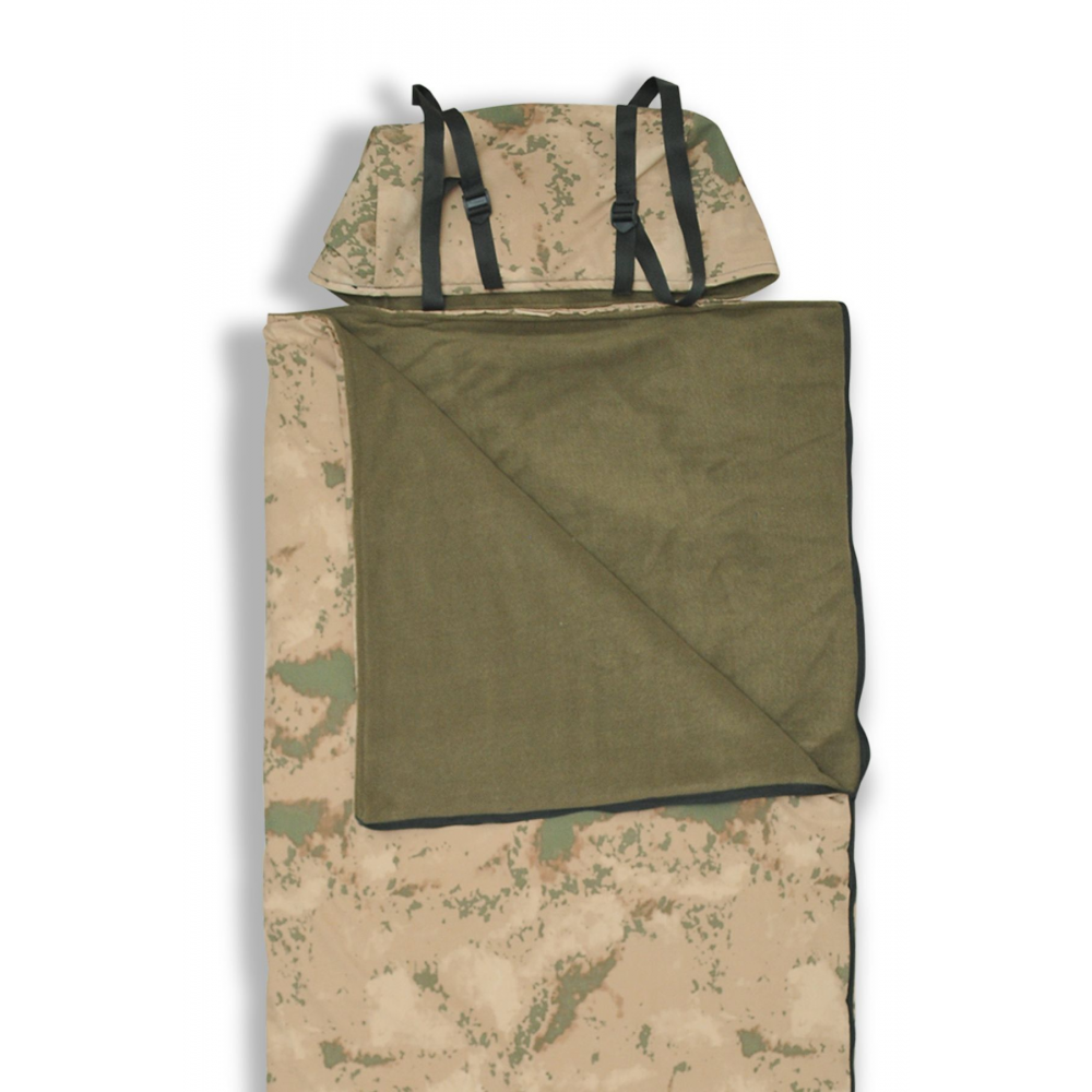 Askeri Kamuflaj Uyku Tulumu(-25 ) Su Geçirmez(215×150 CM) 220 gr Elyaf/180 gr Polar Kamp&deprem