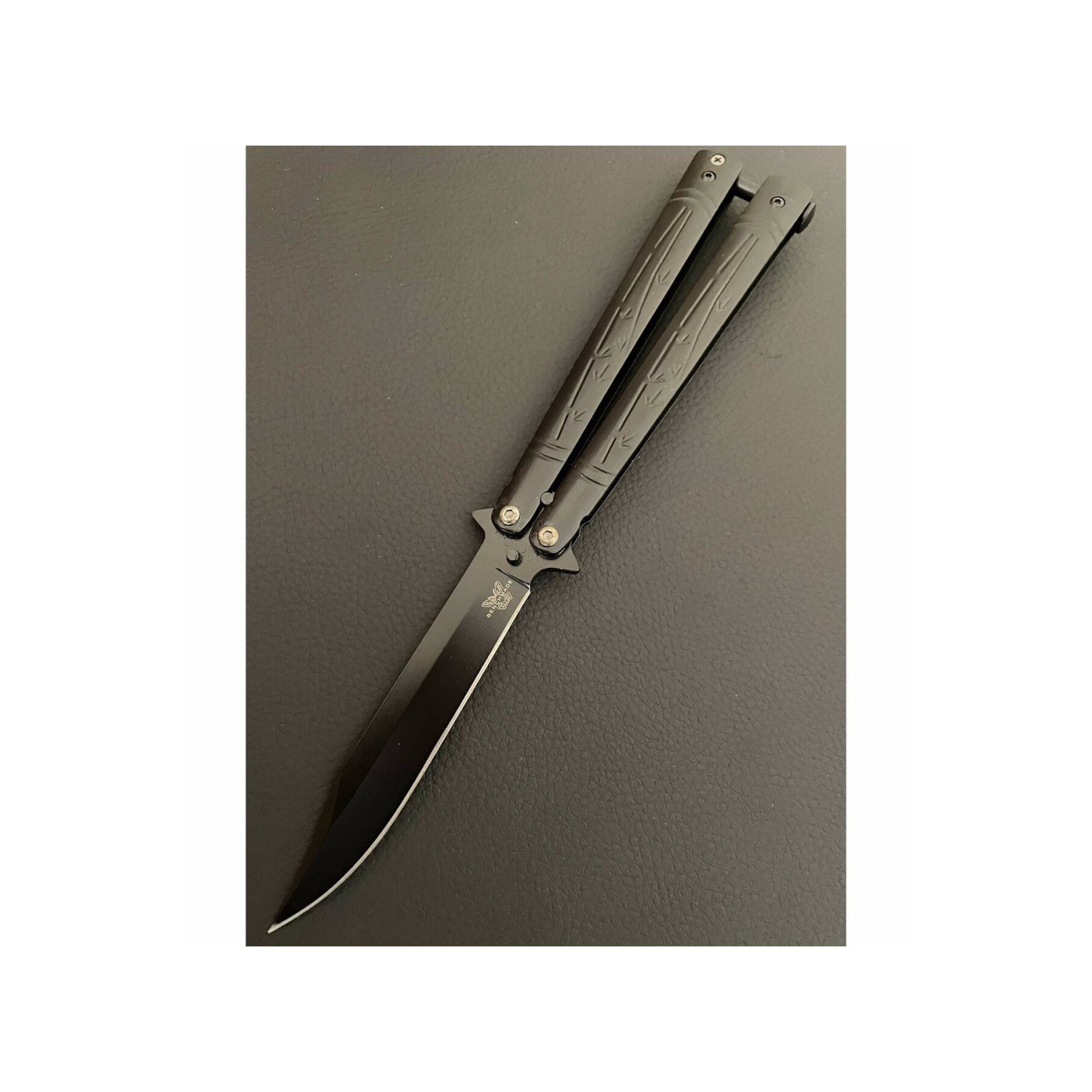 Siyah Benchmade Ejderha kelebek Desenli Paslanmaz Çelik Koleksiyon Amaçlı Çakı - Bıçak