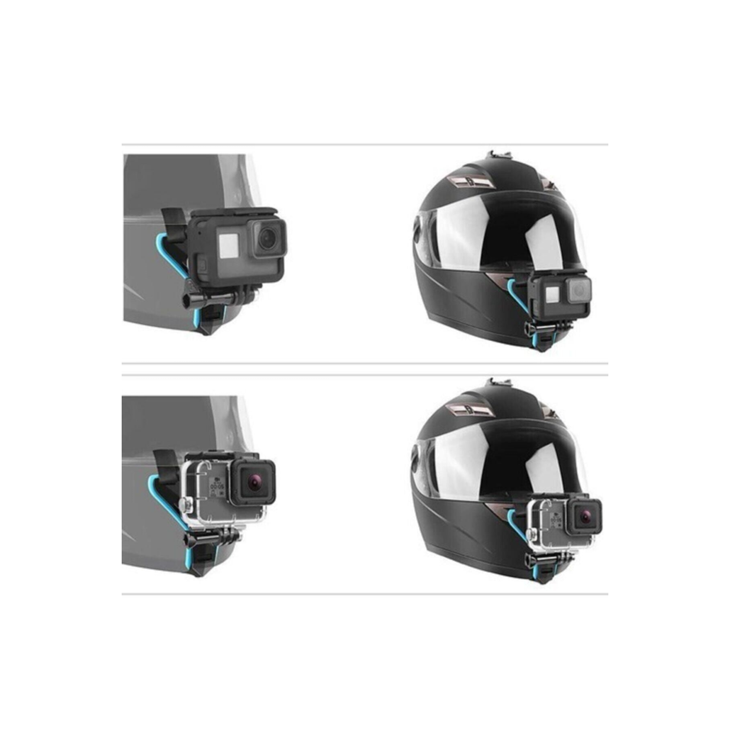 Aksiyon Kamera Kask Alt Çene Bağlantı Aparatı Gopro Eken Sjcam Aee Uyumlu Gp523 Mavi