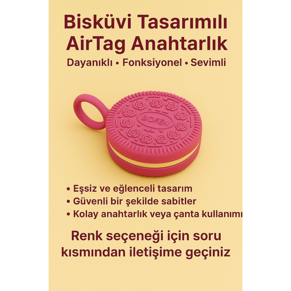 Airtag Kılıfı Bisküvi Görünümlü Saklama Kutusu | Gps Takip Cihazı Saklama Aparatı/airtag Anahtarlık