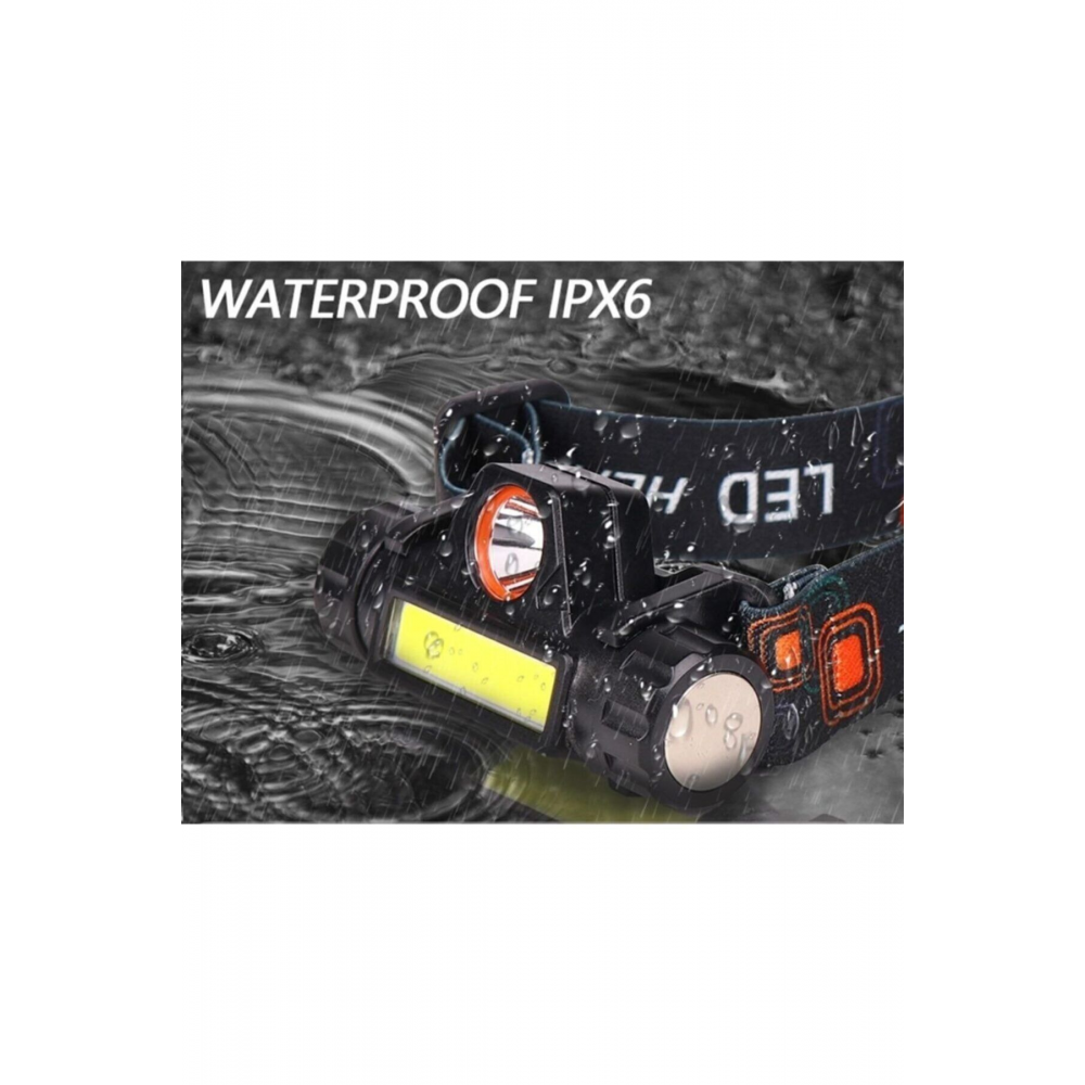 Kafa Feneri Şarjlı Mıknatıslı Lityum Lion Pilli 1200 Lümen Cob Led Kafa Lambası Çalışma Lambası