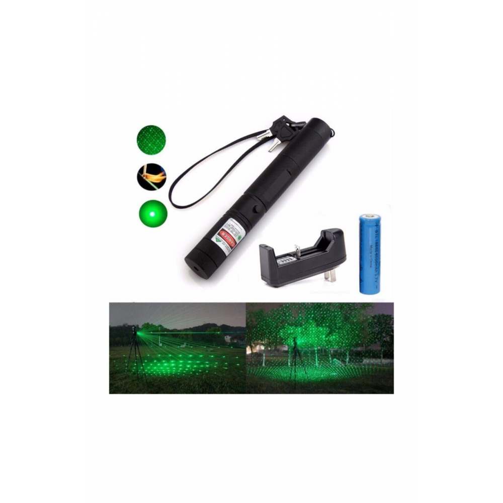Calido Şarjlı Turbo Yeşil Lazer Pointer Kibrit Yakabilen 15000 Mv Güç