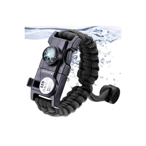 Out-4300 Paracord Hayatta Kalma Bilekliği Siyah