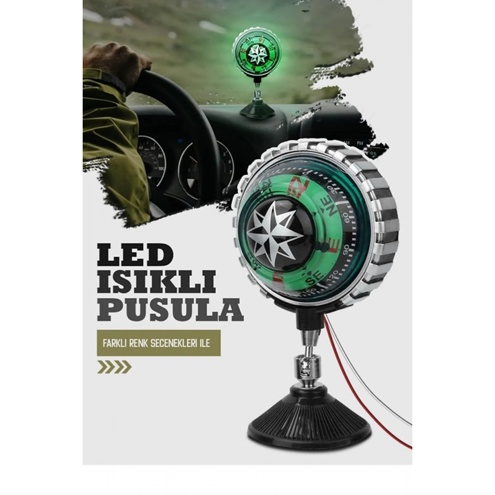 Pusula Nostalji Vantuzlu Büyük Işıklı 10 Adet