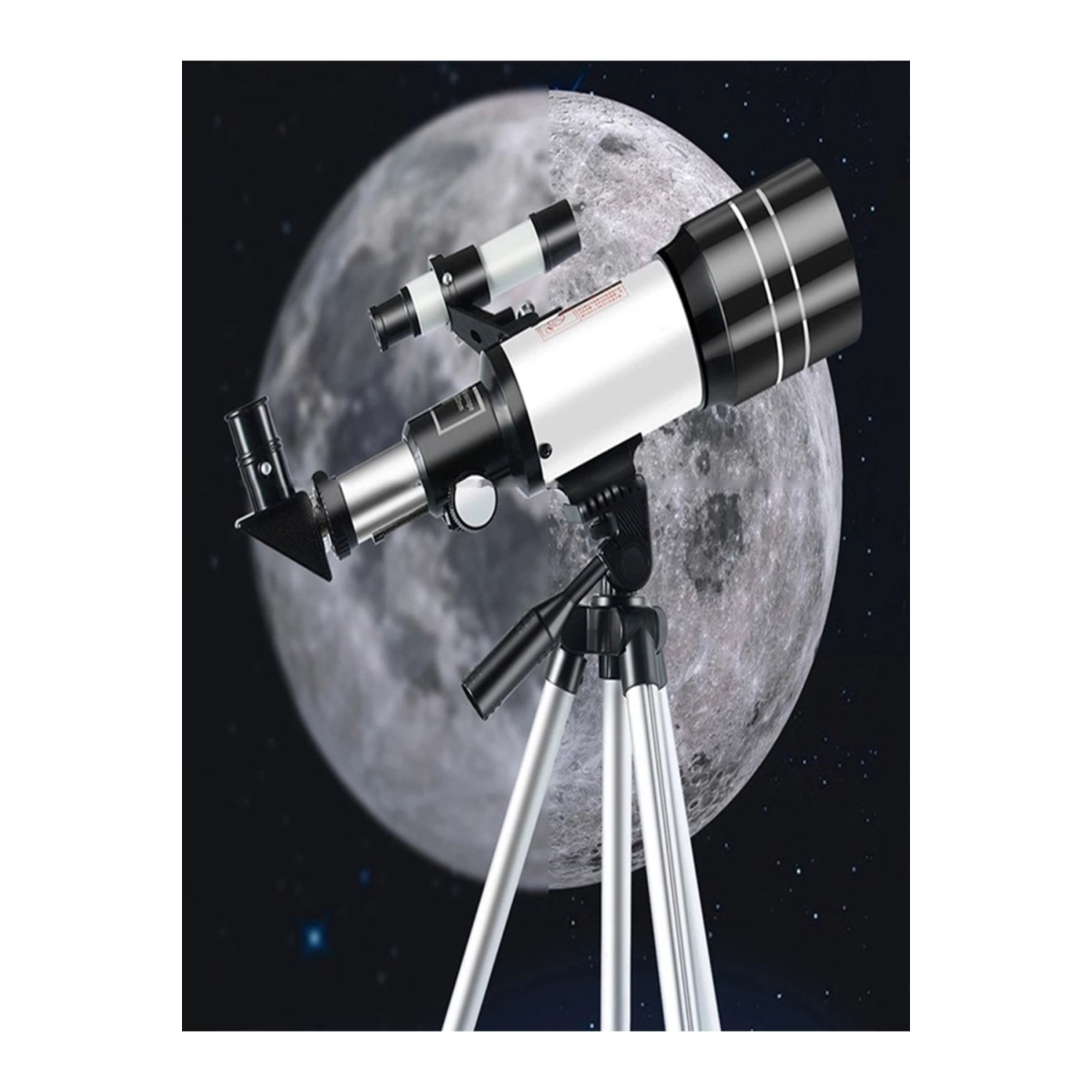 Profesyonel Astronomik Teleskop 70 Mm Mercek 150 Kez Yakınlaştırma Yüksek Güçlü