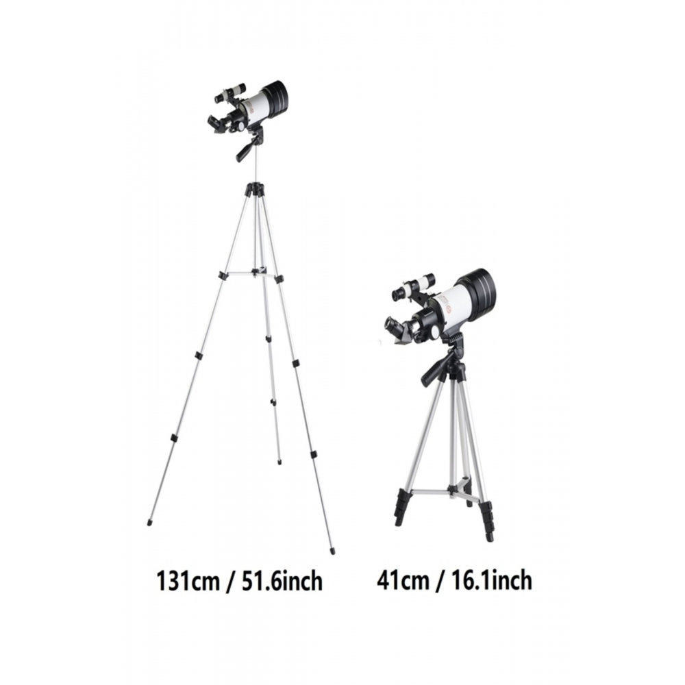Profesyonel Astronomik Teleskop 70 Mm Mercek 150 Kez Yakınlaştırma Yüksek Güçlü