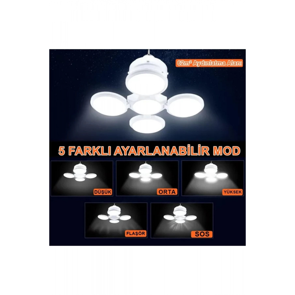 Rc-2029 Güneş Enerjili Solar Aydınlatma Kamp Çadır Lambası Şarjlı Ampül Led Şarjlı El Feneri Işıldak