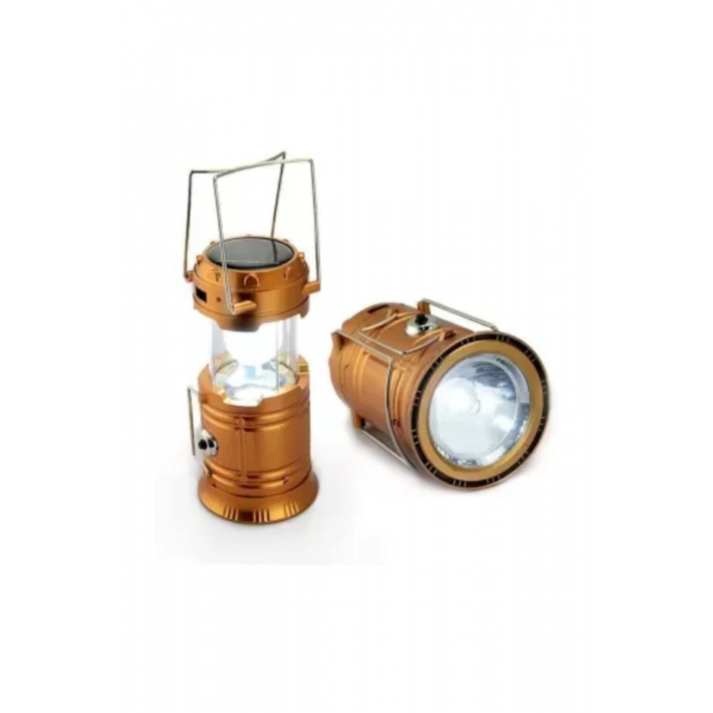 Şarjlı Kamp Lambası Güneş Enerjili Kızaklı Kamp Feneri Led Lamba Işıldak 4.1