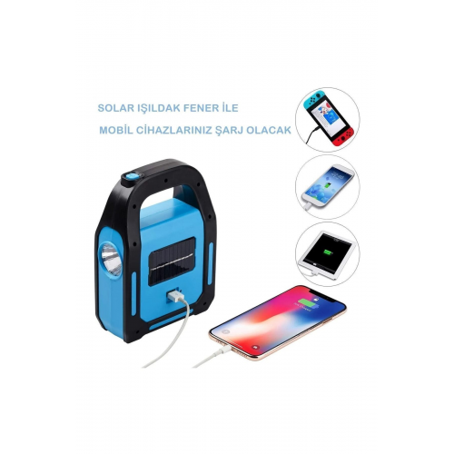 Solar Işıldak Fener Güneş Enerjili Ve Usb Şarj Kamp Lambası Cata Hazar Kamp Feneri Mobil Güç Kaynağı