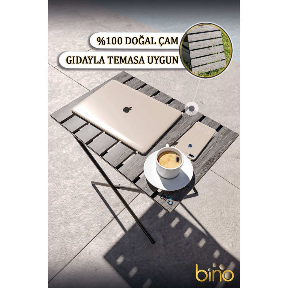 Katlanır Mutfak Masası Yükseklik Ayarlı Ahşap Kamp Masası Piknik Masası Balkon Masası