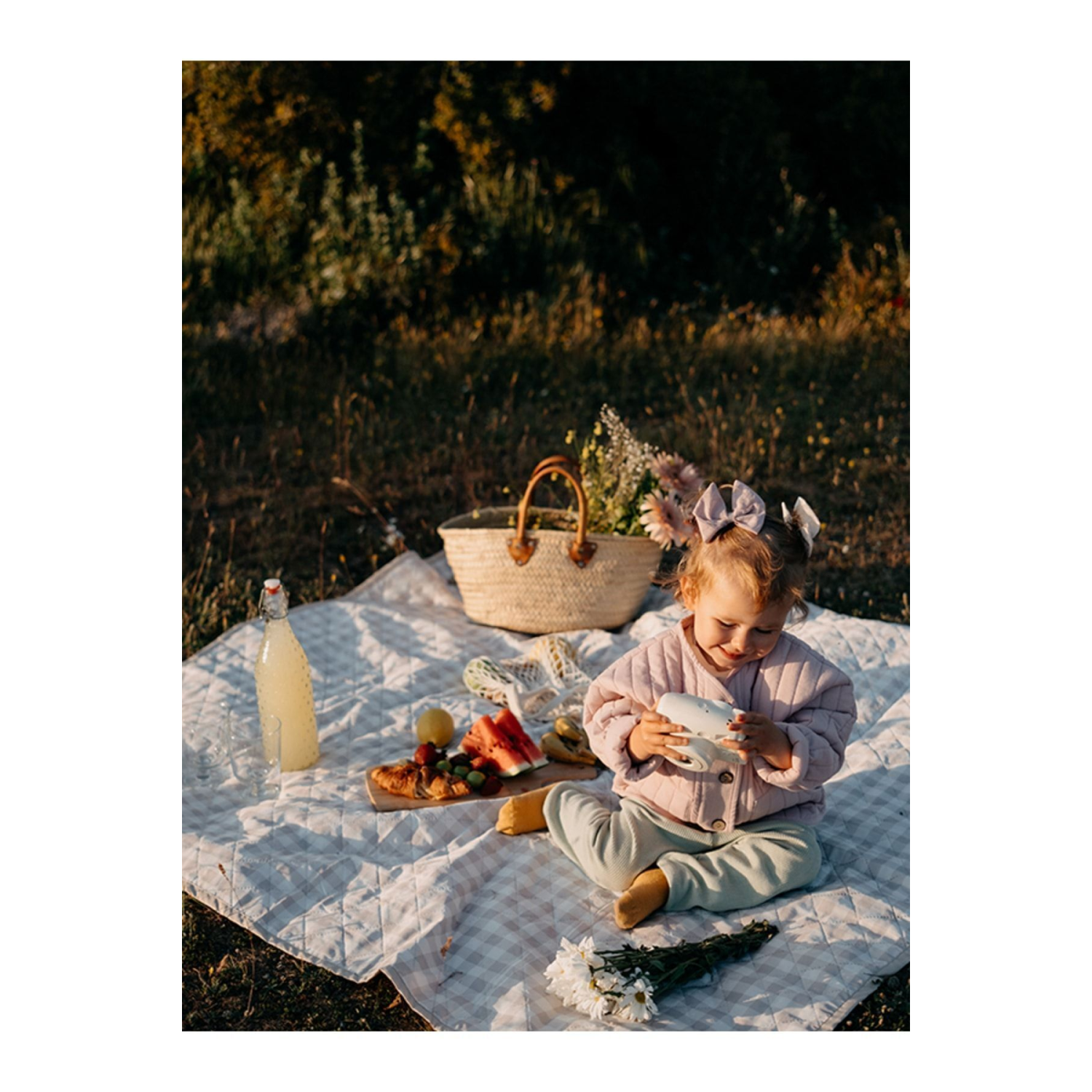 Piknik Matı - Bej Pötikare