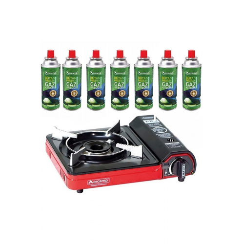 Tekli Portatif Kamp Ocak Gaz Stop Emniyetli 7 Adet 227 Kartuş