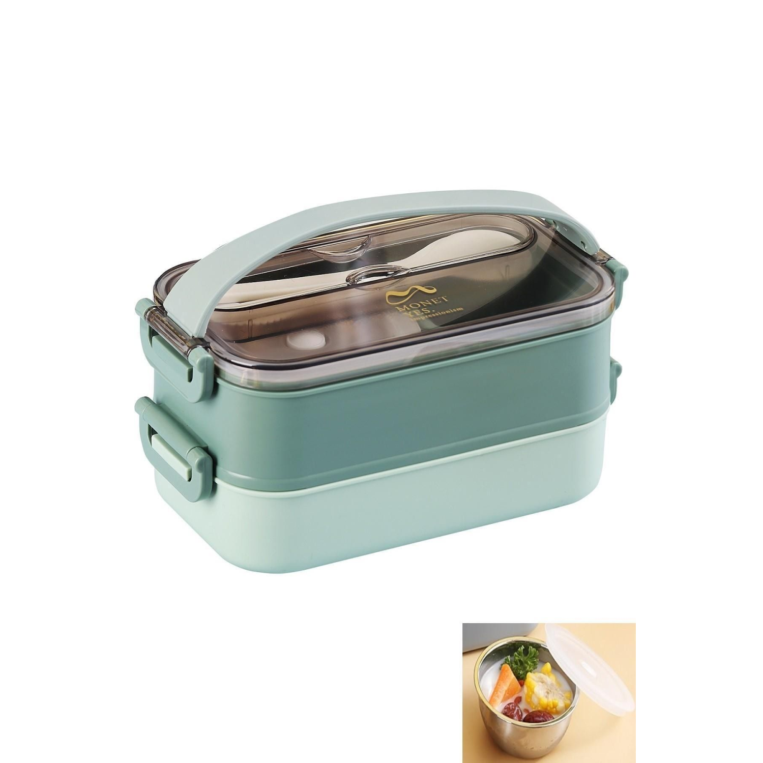 Bento Lunch Box Ofis-okul Için Yeni Nesil Sefer Tası -çorba Kaseli Model-paslanmaz Çelik