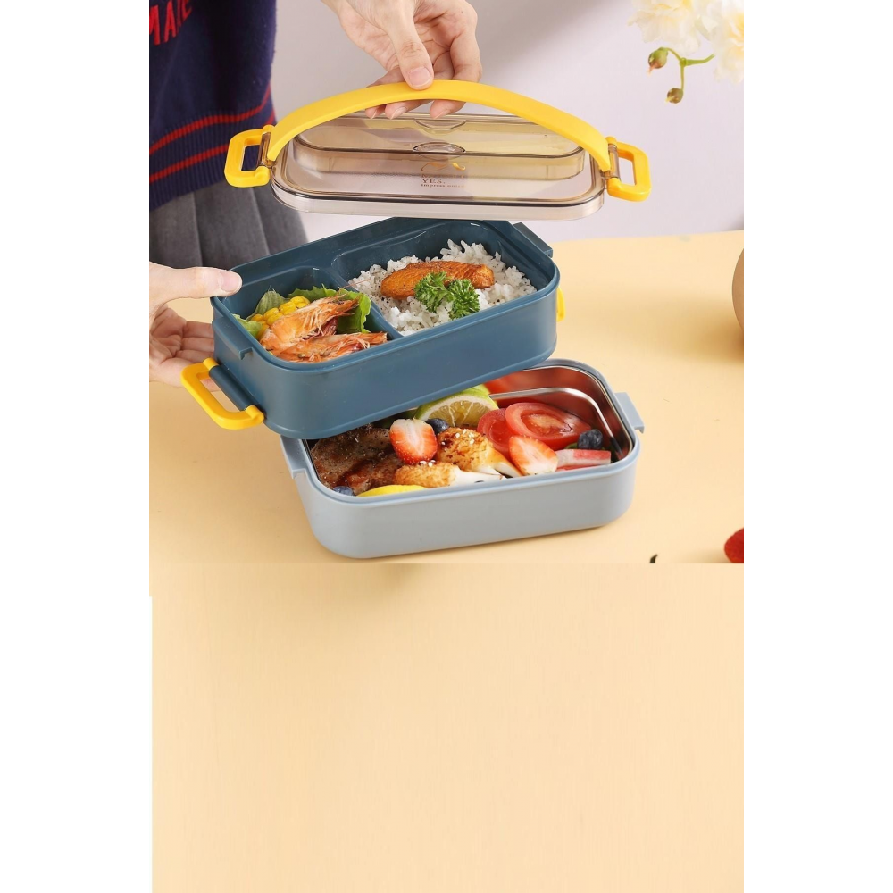 Bento Lunch Box Ofis-okul Için Yeni Nesil Sefer Tası -çorba Kaseli Model-paslanmaz Çelik