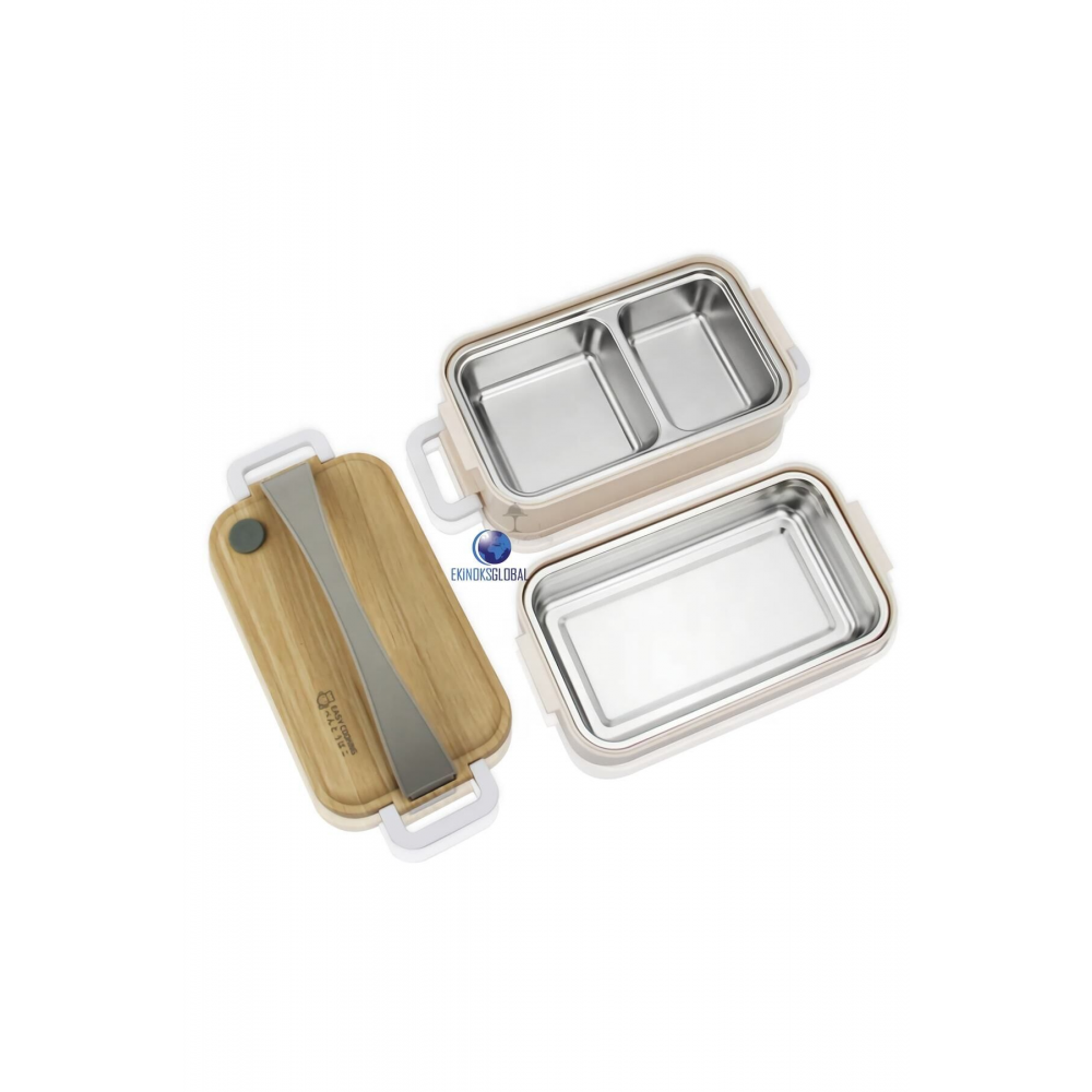 Taşınabilir Üç Bölmeli 304 Paslanmaz Çelik Çocuk Öğrenci Ve Ofis Için Yemek Kutusu Sefer Tası 1100ml