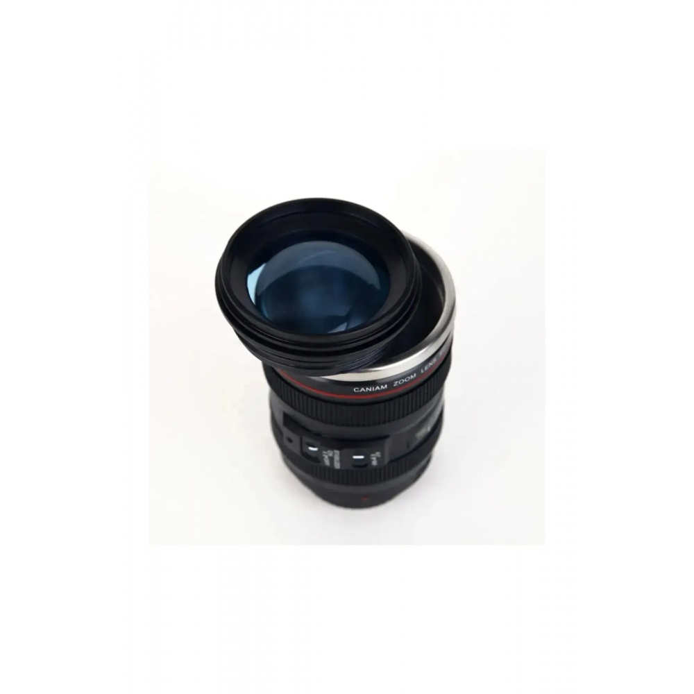 Cam Kapaklı Kamera Lens Objektif Görünümlü Termos Kupa Mug Bardak 15cm*8cm