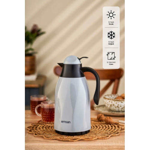 Sırça Termos 1.3 Litre Gri