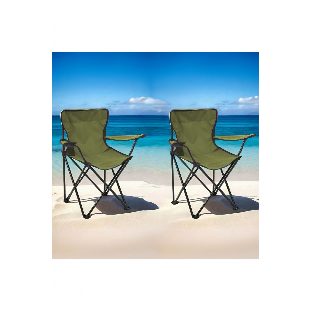 2'li Piknik ve Kamp Sandalyesi - Yeşil