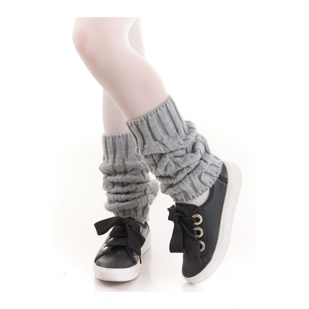 Kalın Gri Kız Çocuk Tozluk