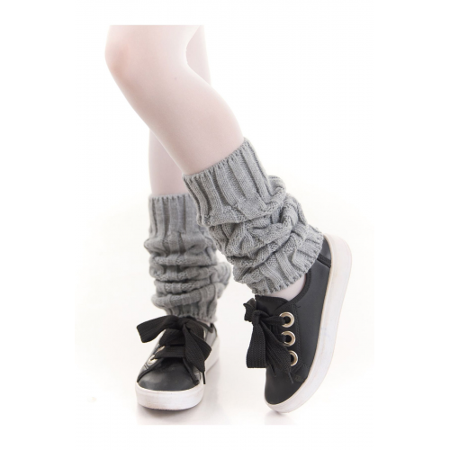 Kalın Gri Kız Çocuk Tozluk