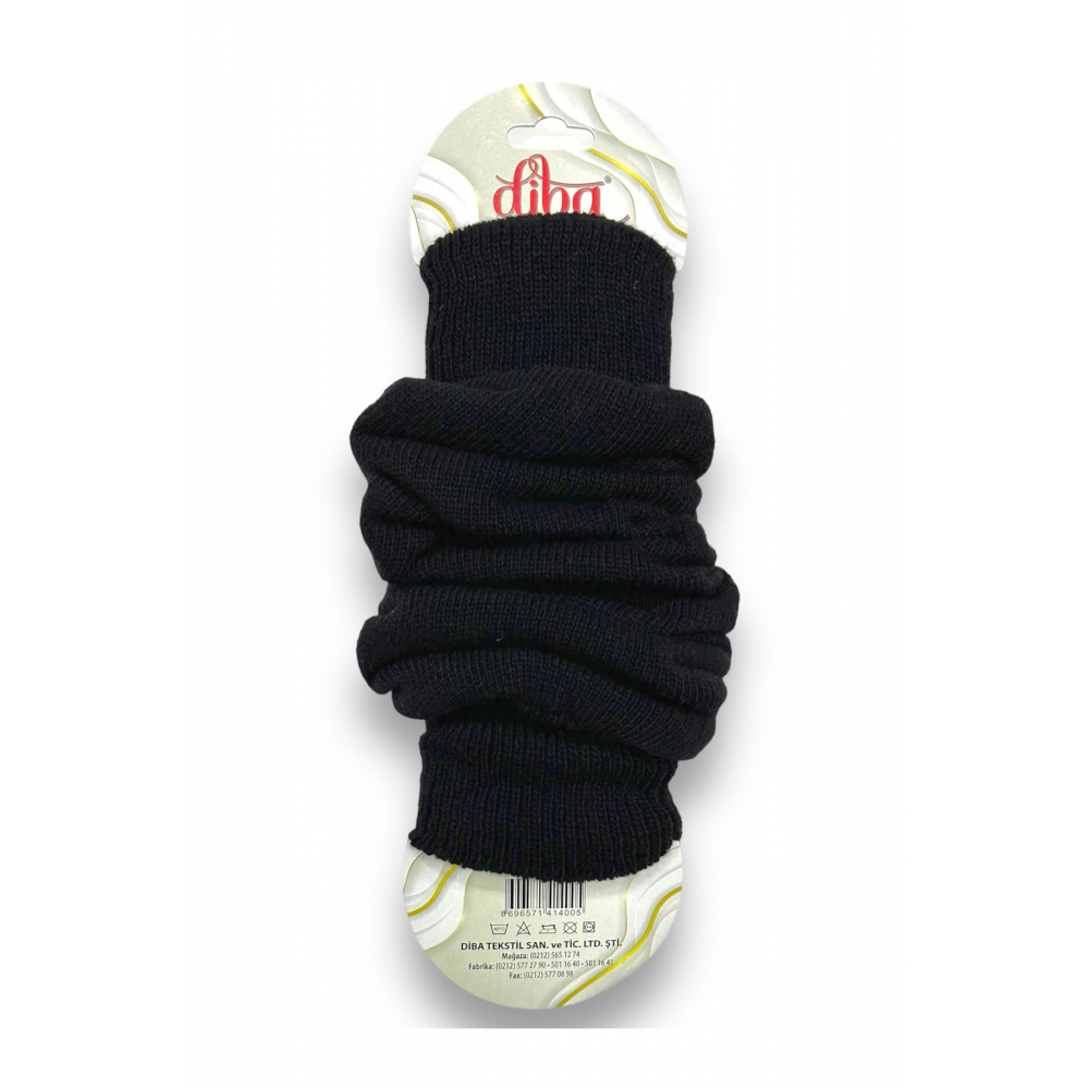 Lambswool Yün Diba Siyah Kışlık Kadın Dizlik Kalın Tozluk Ayaksız Yoga Çorabı