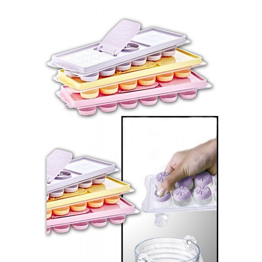 Silikon Buz Kalıbı 3 Adet 12 Bölmeli Buzluk Et Kemik Tavuk Suyu Kalıbı