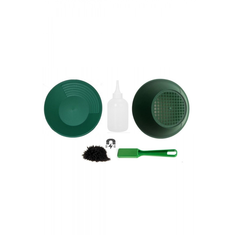 Yeşil Gold Pan Altın Eleği Tavası Dev Kit - Gold Pan Gold Pan Süzgeç Mıknatıslı Çubuk Şişe