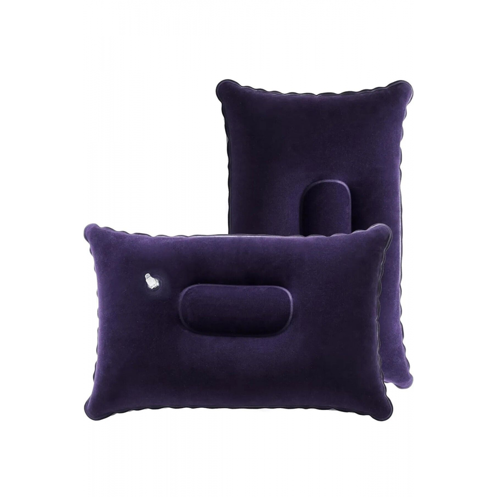 Kadife Kaplı Şişme Yastık - Kamp Yastığı / Seyahat Yastığı 1 Adet