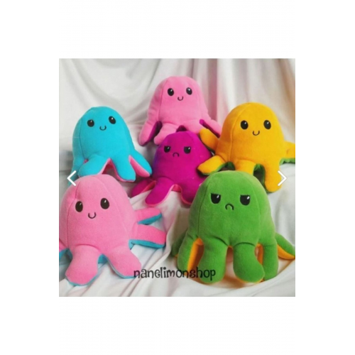 Mod Değiştiren Ahtapot Yastık Pembe Mavi