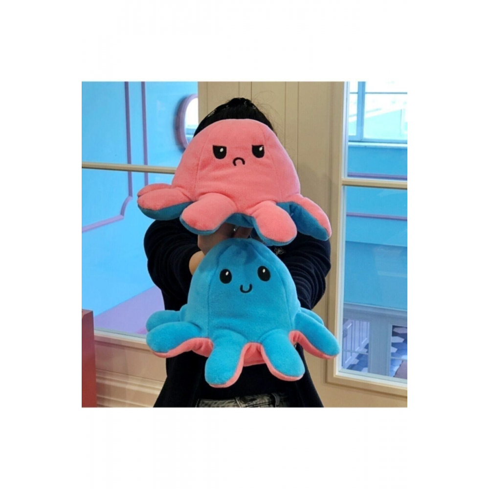 Mod Değiştiren Ahtapot Yastık Pembe Mavi