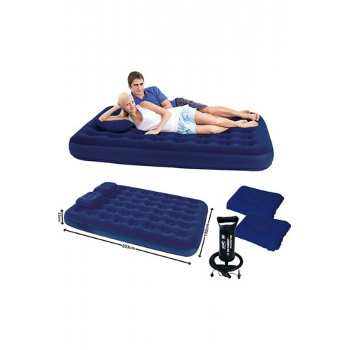67374 Şişme Yatak Yastıklı Pompalı 203x152x22 Cm