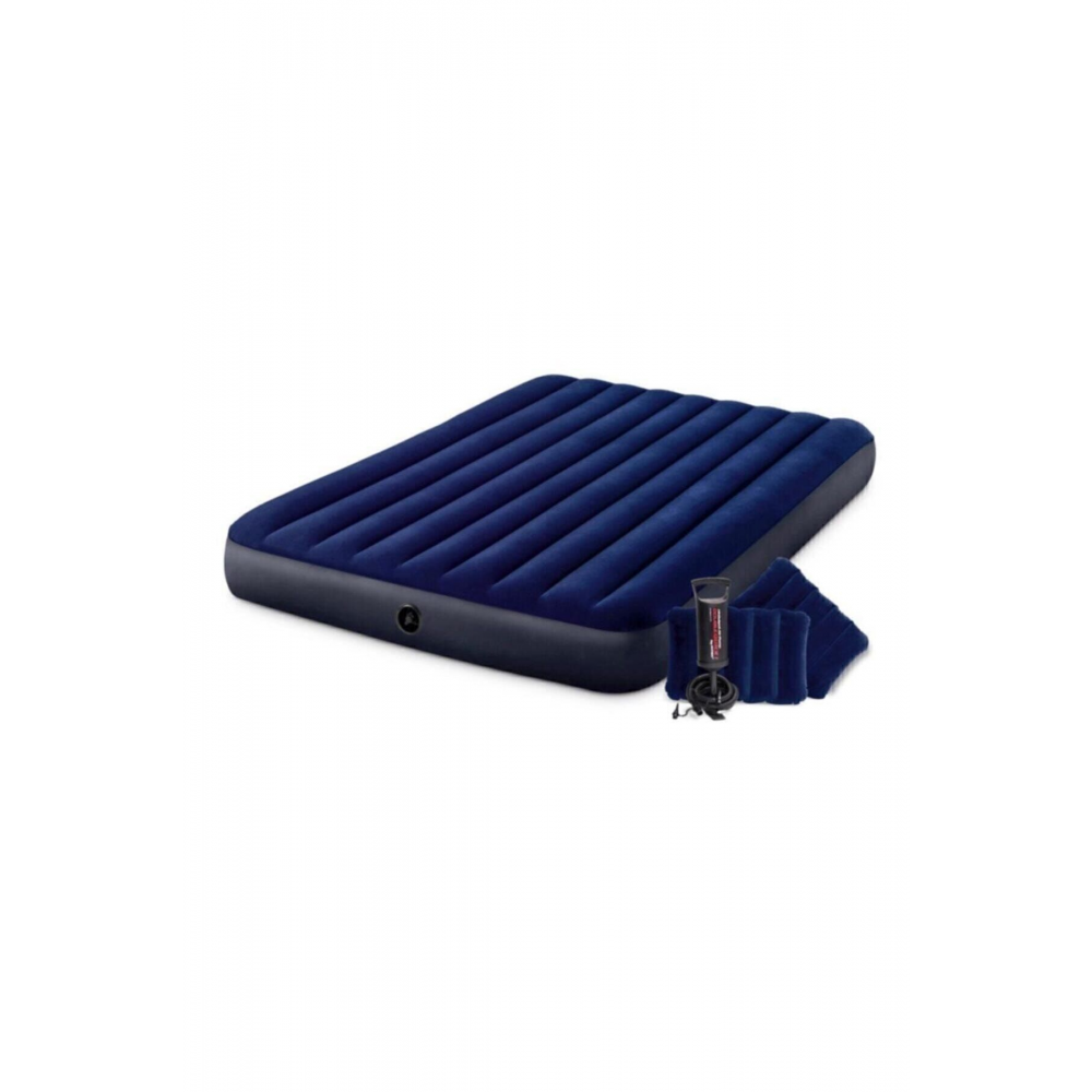 Çift Kişilik Şişme Yatak + 2 Yastık + Pompa / Kamp Seti