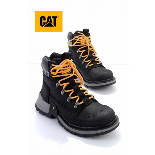 Black Leather Erkek Outdoor Bot CAT1111111303