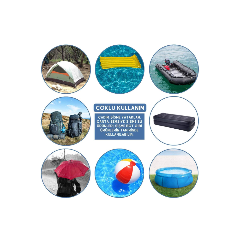 Kendinden Yapışkanlı Tamir Yaması (MONT, ŞEMSİYE, ŞİŞME YATAK) Antrasit