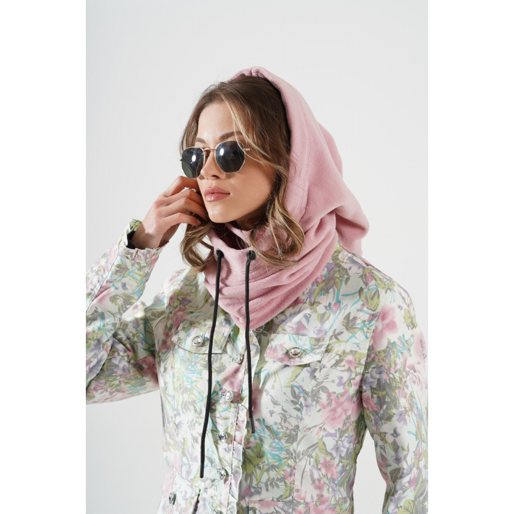 Kadın Pudrapolar Rüzgar Geçirmez Kar Maskesi Balaklava Şapka Atkı Boyunluk Kar Maskesi