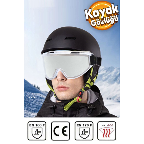 Kayak Gözlüğü Antifog Uv Korumalı Güneş Kar Şeffaf Snowboard Glasses Sporu