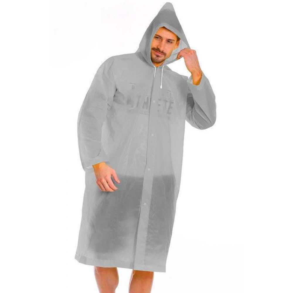 Kadın Erkek Yağmurluk Çanta Korumalı Kapüşonlu Çıtçıtlı Eva Gri Yağmurluk Cdrc881r05