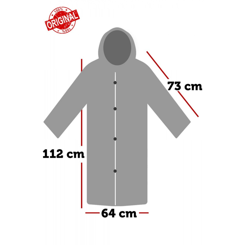 Kadın Erkek Yağmurluk Çanta Korumalı Kapüşonlu Çıtçıtlı Eva Gri Yağmurluk Cdrc881r05