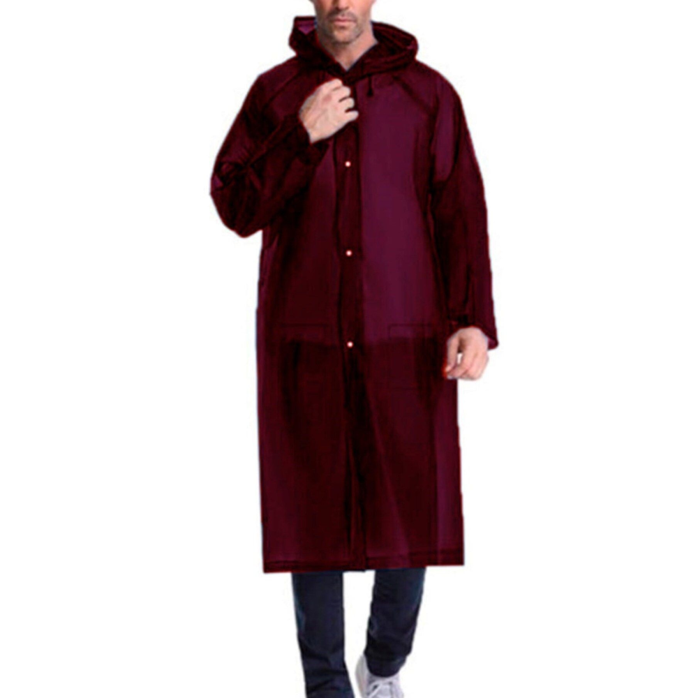 Kadın Erkek Yağmurluk Kapüşonlu Çıtçıtlı Eva Bordo Yağmurluk Cdrc881r07