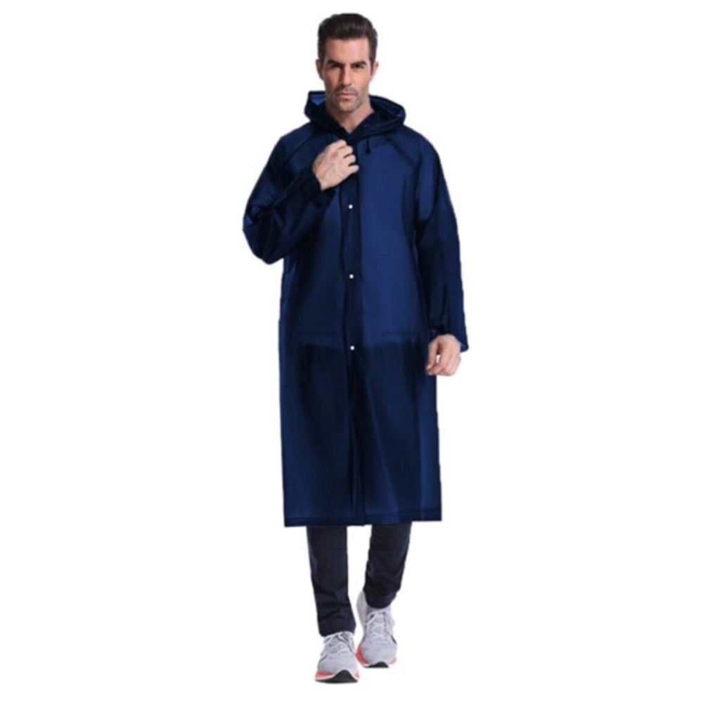 Kadın Erkek Yağmurluk Kapüşonlu Çıtçıtlı Eva Lacivert Yağmurluk Cdrc881r04