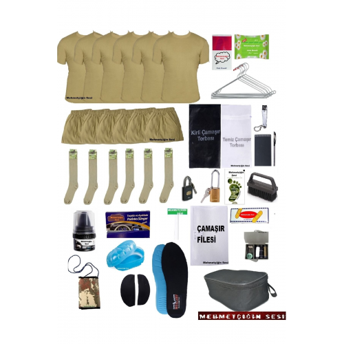 6'lı Askerlik Seti Bedelli Acemi Temel Asker Malzemesi Paketi
