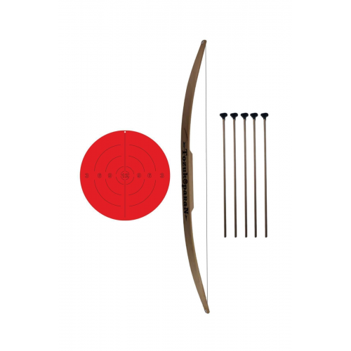 Doğal Ahşap Ok Yay Hedef Seti, 1 Adet Yay + 5 Adet Ok + Hedef